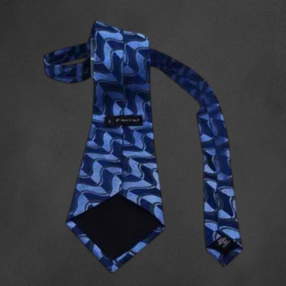 Vintage Designer J. Ferrar Tie 100% Imported Silk - Picture 3 of 5